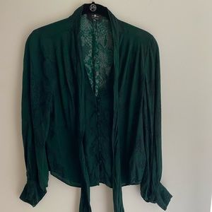 7 for all Mankind emerald blouse XS
